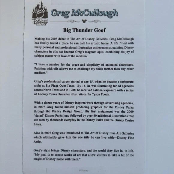 Big Thunder Goof Disney Print from Festival of the Arts - Picture 2 of 2
